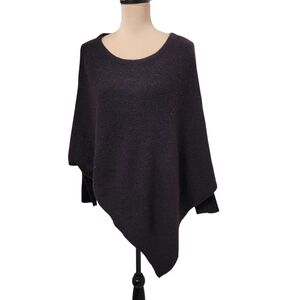 Inhabit Size S Yak Merino Wool Gray Asymmetric Sweater Poncho Cozy Quiet Luxury